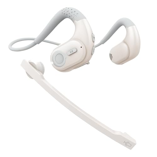 Giveet Bluetooth 5.3 Headset mit abnehmbarem Mikrofon, kabelloses Headset mit DSP-Mikrofon mit Geräuschunterdrückung für Handy, PC, Laptop, offene Ohr-Komfort-Kopfhörer für Büro, Zuhause, Arbeiten, von Giveet