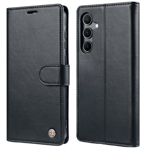 Giyer Leder Handyhülle für Samsung Galaxy S23 Hülle mit Schutzfolie, PU Kartenfach Wallet Schutzhülle Smartphone Galaxy S23 5G Stoßfest Ständer Flip Case für Samsung S23 Neue Klapphülle (Schwarz) Giyer Leder Handyhülle für Samsung Galaxy S23 Hülle mit Schutzfolie, PU Kartenfach Wallet Schutzhülle Smartphone Galaxy S23 5G Stoßfest Ständer Flip Case für Samsung S23 Neue Klapphülle (Schwarz) von Giyer