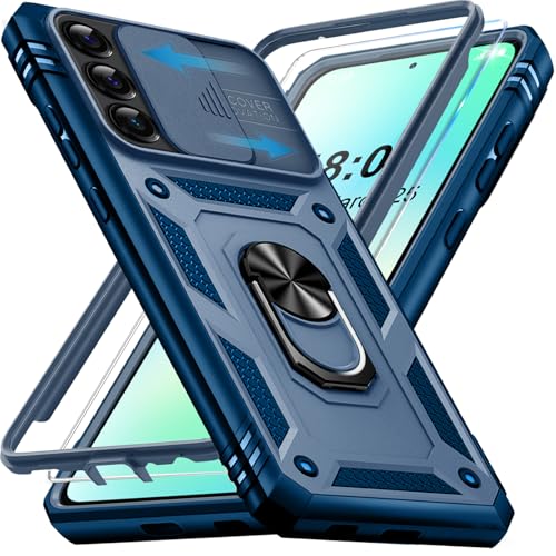 Giyer Panzerhülle für Samsung Galaxy S24 FE Hülle mit Schutzfolie, Handyhülle S24 FE 5G Case mit Kameraschutz 360° Metall Ring Ständer, Stoßfest Schutzhülle für Samsung S24 FE Cover Tasche (Blau) Giyer Panzerhülle für Samsung Galaxy S24 FE Hülle mit Schutzfolie, Handyhülle S24 FE 5G Case mit Kameraschutz 360° Metall Ring Ständer, Stoßfest Schutzhülle für Samsung S24 FE Cover Tasche (Blau) von Giyer