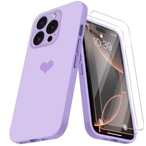 Giyer Silikon Handyhülle für iPhone 16 Pro Max Hülle mit Schutzfolie, Case für iPhone 16 Pro Max Herz Motiv Muster Flüssig Dünn Weiches Mikrofaserfutter Schutzhülle für iPhone 16 Pro Max Cover (Lila) Giyer Silikon Handyhülle für iPhone 16 Pro Max Hülle mit Schutzfolie, Case für iPhone 16 Pro Max Herz Motiv Muster Flüssig Dünn Weiches Mikrofaserfutter Schutzhülle für iPhone 16 Pro Max Cover (Lila) von Giyer