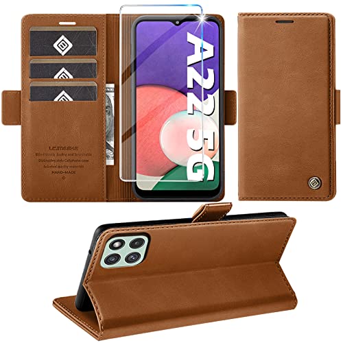 Handyhülle für Samsung Galaxy A22 5G Hülle mit Schutzfolie, Galaxy A22 5G Hülle Wallet Leder Kartenfach Standfunktion Schutzhülle für Samsung A22 5G Hülle Flip Case Cover Klapphülle… von Giyer