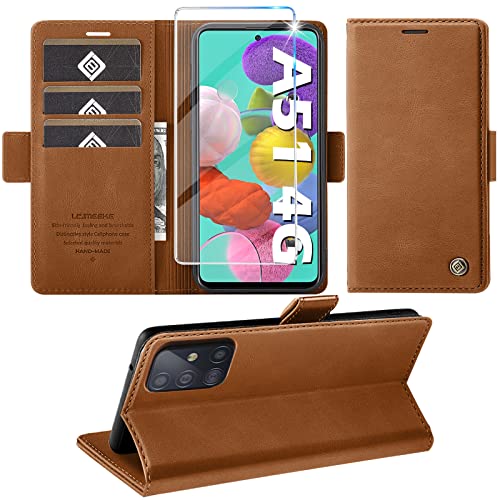 Handyhülle für Samsung Galaxy A51 4G Hülle mit Schutzfolie, Galaxy A51 4G Hülle Wallet Leder Kartenfach Standfunktion Schutzhülle für Samsung A51 4G Hülle Flip Case Cover Klapphülle… von Giyer