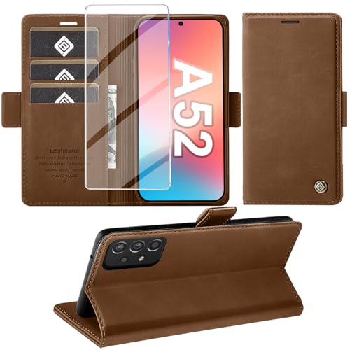 Handyhülle für Samsung Galaxy A52/A52S 4G 5G Hülle mit Schutzfolie, Standfunktion Kartenfach Wallet Premium Leder Schutzhülle A52S Flip Case Cover Stoßfeste Klapphülle… Handyhülle für Samsung Galaxy A52/A52S 4G 5G Hülle mit Schutzfolie, Standfunktion Kartenfach Wallet Premium Leder Schutzhülle A52S Flip Case Cover Stoßfeste Klapphülle… von Giyer