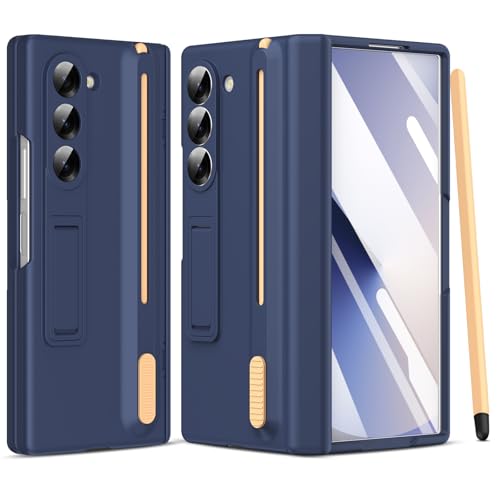 Schutzhülle für Samsung Galaxy Z Fold 6, mit integriertem Displayschutz und S-Stift, stoßfeste Schutzhülle mit Ständer für Samsung Z Fold 6 5g, Dunkelblau von Giyer
