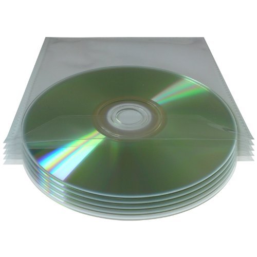 Plastikhüllen für CD / DVD, mit Lasche, 80 Mikron, Transparent, 50 Stück von Gizmo