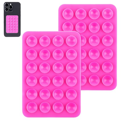 Gjinxi 2 Stück Silikon Handyhalterung Silikon-Saugnäpfe Doppelseitiger Handy Saugnapfhalter Saugnapf Mehrzweck Handyhalterung Anti-Rutsch-Handyhalter für Selfies und Videos (Rose) von Gjinxi