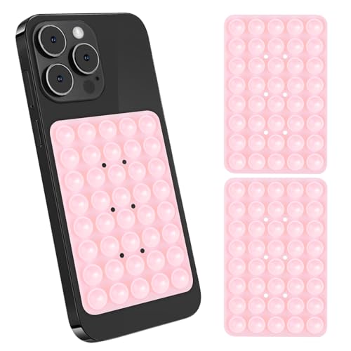 Gjinxi Silikon Saugnapf Doppelseitiger Handy Saugnapfhalter Handyhalter Mehrzweck Silikon Saugnapf-Handyhalterung Klebriger Handy-Griff für Selfies und Videos für Alle Handy-Modelle(Rosa) von Gjinxi