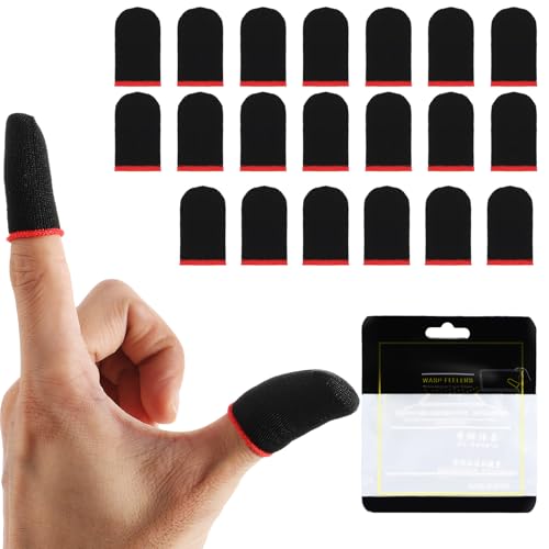 Gjinxi Fingerhüllen, 10 Paar Gaming Finger Sleeves Mobile Game Finger Sleeve Touchscreen Fingerhülse Finger Handschuhe Daumenhülsen Fingerabdeckung Atmungsaktiv Anti-Schweiß Fingerlinge Gaming Zubehör von Gjinxi