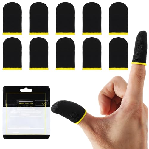 Gjinxi Fingerhüllen 5 Paar Gaming Finger Sleeves, Mobile Game Finger Sleeve Touchscreen Fingerhülse Finger Handschuhe Daumenhülsen Fingerabdeckung Atmungsaktiv Anti-Schweiß Fingerlinge Gaming Zubehör von Gjinxi