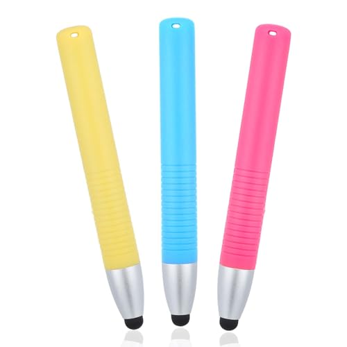 Gjinxi Stylus-Stifte für Touchscreens, 3 Stück, kinderfreundlicher Buntstift für Kinder, Stiftform, universal, kompatibel mit Handy/Kindle, allen Touchscreen-Geräten (3 Farben) von Gjinxi