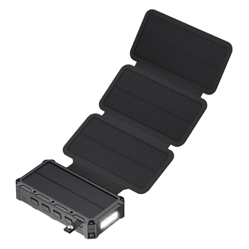 GjnjfdF Solar Powerbank - Handkurbel & LED Lampe,Integrierte SOS-Alarmfunktion &, Kabellose Powerbank Für Damen Und Herren von GjnjfdF