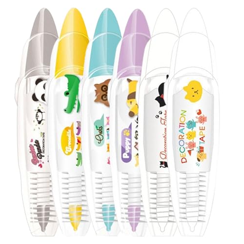 GkgWuxf Roller Tape Stift, dekorative Stifte für Kinder - Scrapbooking -Stifte - Rolltip-Design, Cartoon-Muster-Grenze, Zeichnungsnotiz Nehmen Sie Vorräte für Kinder, Erwachsene GkgWuxf Roller Tape Stift, dekorative Stifte für Kinder - Scrapbooking -Stifte - Rolltip-Design, Cartoon-Muster-Grenze, Zeichnungsnotiz Nehmen Sie Vorräte für Kinder, Erwachsene von GkgWuxf