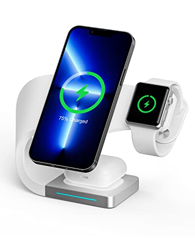 Gladgogo 3 in 1 Wireless Charging Station, Wireless Charger Stand, Compatible with iPhone 13/13 Pro/13 Pro Max/13 Mini/12, Wireless Charging Pad Station for iWatch Series 7/6/5/4/3/2, AirPods Pods Pods RO/2/3 von Gladgogo