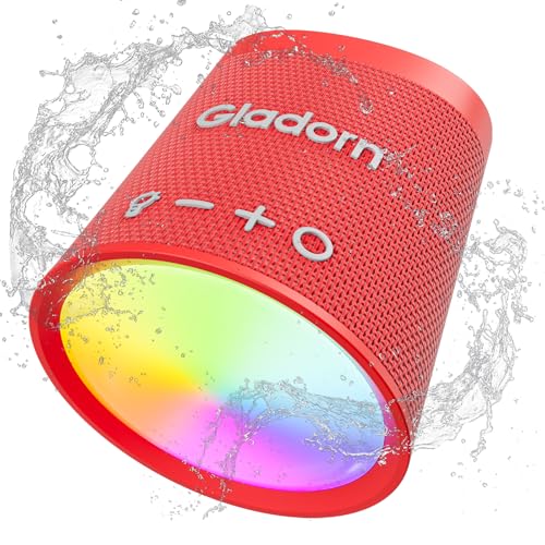 Gladorn Bluetooth Lautsprecher mit RGB Lichter, 20 Stunden Wiedergabe, Stereo-Paarung, Intensiver Bass, IPX6 Wasserdicht, Bluetooth 5.3, Tragbarer Lautsprecher für Zuhause, Outdoor, Camping, Geschenk Gladorn Bluetooth Lautsprecher mit RGB Lichter, 20 Stunden Wiedergabe, Stereo-Paarung, Intensiver Bass, IPX6 Wasserdicht, Bluetooth 5.3, Tragbarer Lautsprecher für Zuhause, Outdoor, Camping, Geschenk von Gladorn