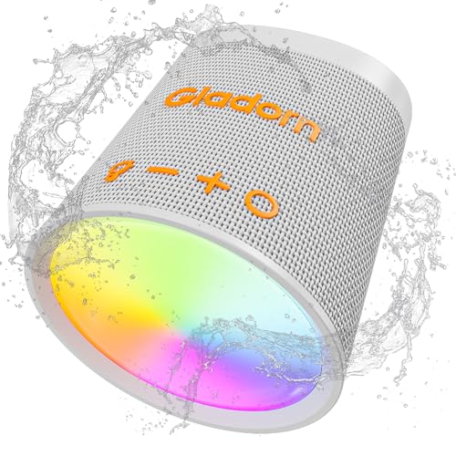 Gladorn Bluetooth Lautsprecher mit RGB Lichter, 20 Stunden Wiedergabe, Stereo-Paarung, Intensiver Bass, IPX6 Wasserdicht, Bluetooth 5.3, Tragbarer Lautsprecher für Zuhause, Outdoor, Camping, Geschenk Gladorn Bluetooth Lautsprecher mit RGB Lichter, 20 Stunden Wiedergabe, Stereo-Paarung, Intensiver Bass, IPX6 Wasserdicht, Bluetooth 5.3, Tragbarer Lautsprecher für Zuhause, Outdoor, Camping, Geschenk von Gladorn
