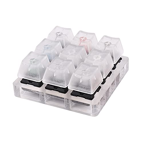 Glakyur Acryl-Tastatur-Tester, 9 transparente Kunststoff-Tastenkappen, Sampler für Cherry MX Schalter von Glakyur