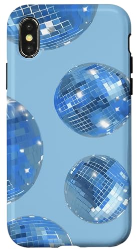 Blaue Glam Discokugel Druck Mode Hülle für iPhone X/XS Blaue Glam Discokugel Druck Mode Hülle für iPhone X/XS von Glam Vintage 70's Style Fashion