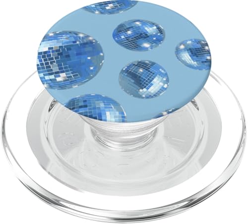 Blaue Glam Discokugel Druck Mode PopSockets PopGrip für MagSafe von Glam Vintage 70's Style Fashion