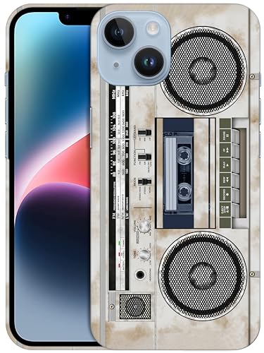 GlamCase Designer-Schutzhülle für iPhone 14, iPhone 14, Vintage-Radio-Kassettenrekorder, bedruckt, schlank geschnitten, niedlich, aus Kunststoff, zum Aufstecken, Designer-Schutzhülle auf der Rückseite GlamCase Designer-Schutzhülle für iPhone 14, iPhone 14, Vintage-Radio-Kassettenrekorder, bedruckt, schlank geschnitten, niedlich, aus Kunststoff, zum Aufstecken, Designer-Schutzhülle auf der Rückseite von GlamCase