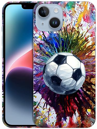 GlamCase Handyhülle für iPhone 14, Hartschalen-Schutzhülle für iPhone 14, Vintage-Stil, Fußball bedruckt, schlank und elegant, niedlich, Kunststoff, Hartschale, zum Aufstecken, mehrfarbig GlamCase Handyhülle für iPhone 14, Hartschalen-Schutzhülle für iPhone 14, Vintage-Stil, Fußball bedruckt, schlank und elegant, niedlich, Kunststoff, Hartschale, zum Aufstecken, mehrfarbig von GlamCase