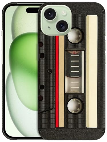 GlamCase Schutzhülle für iPhone 15 – Vintage-Kassetten-Design, bedruckt, schlank und elegant, niedlich, Kunststoff, Hartschale, zum Aufstecken, Designer-Schutzhülle für iPhone 15, Weiß GlamCase Schutzhülle für iPhone 15 – Vintage-Kassetten-Design, bedruckt, schlank und elegant, niedlich, Kunststoff, Hartschale, zum Aufstecken, Designer-Schutzhülle für iPhone 15, Weiß von GlamCase