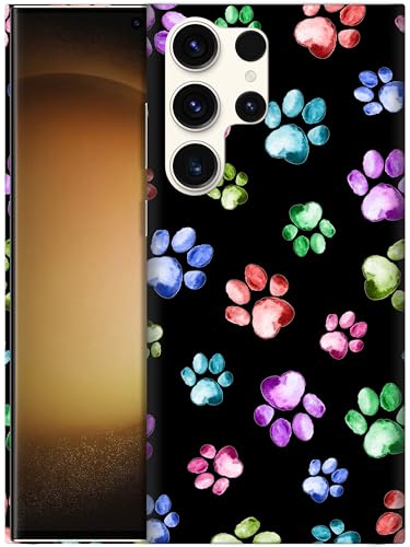 GlamCase Handyhüllen Schutzhülle für Samsung Galaxy S23 Ultra 5G – Hund Katze Pfote Aquarell Druck gedruckt Slim Fit Cute Kunststoff Hard Protective Designer Back Case für S23 Ultra GlamCase Handyhüllen Schutzhülle für Samsung Galaxy S23 Ultra 5G – Hund Katze Pfote Aquarell Druck gedruckt Slim Fit Cute Kunststoff Hard Protective Designer Back Case für S23 Ultra von GlamCase