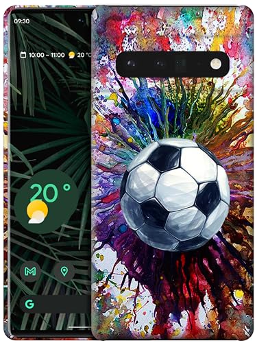 GlamCase Schutzhülle für Google Pixel 6 Pro 5G, Google Pixel 6 Pro 5G – Vintage-Fußball (Fußball), schlank und elegant, niedlich, Kunststoff, Hartschale, Designer-Schutzhülle für S22 Ultra 5G, von GlamCase