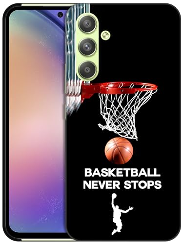 GlamCase Schutzhülle für Samsung Galaxy A54 5G, Galaxy A54 5G, Design „Basketball Never Stops“, Bedruckt, schlank und elegant, niedlich, aus Kunststoff, zum Aufstecken, für Samsung A54 5G GlamCase Schutzhülle für Samsung Galaxy A54 5G, Galaxy A54 5G, Design „Basketball Never Stops“, Bedruckt, schlank und elegant, niedlich, aus Kunststoff, zum Aufstecken, für Samsung A54 5G von GlamCase