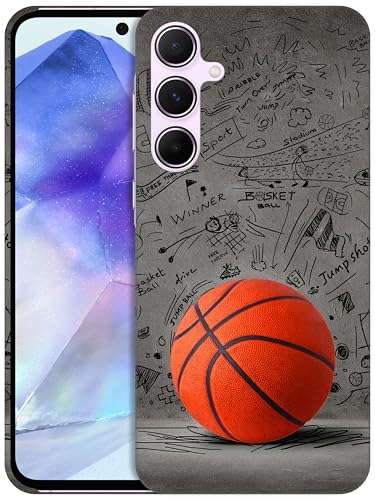 GlamCase Schutzhülle für Samsung Galaxy A55 5G, Samsung Galaxy A55 – Basketball-Wandkunst-Design, bedruckt, schlank und elegant, niedlich, Kunststoff, Hartschale, Designer-Schutzhülle für Samsung A55 GlamCase Schutzhülle für Samsung Galaxy A55 5G, Samsung Galaxy A55 – Basketball-Wandkunst-Design, bedruckt, schlank und elegant, niedlich, Kunststoff, Hartschale, Designer-Schutzhülle für Samsung A55 von GlamCase