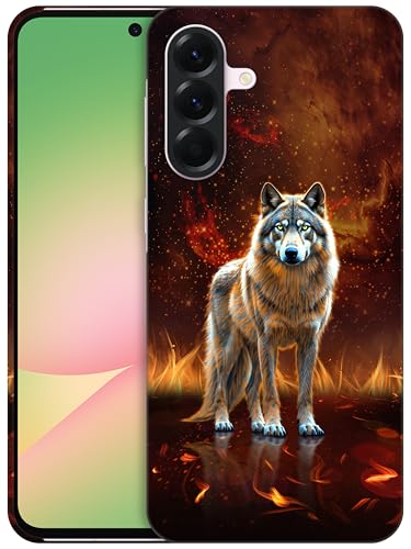 GlamCase Schutzhülle für Samsung Galaxy A56 5G, Galaxy A56 – Wolf auf Feuer-Design, bedruckt, schlank und elegant, niedlich, Kunststoff, Hartschale, zum Aufstecken, Designer-Schutzhülle für Samsung GlamCase Schutzhülle für Samsung Galaxy A56 5G, Galaxy A56 – Wolf auf Feuer-Design, bedruckt, schlank und elegant, niedlich, Kunststoff, Hartschale, zum Aufstecken, Designer-Schutzhülle für Samsung von GlamCase