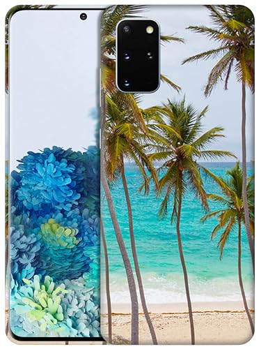 GlamCase Schutzhülle für Samsung Galaxy S20 Plus, Samsung Galaxy S20 Plus, tropische Palme am Strand, bedruckt, schmale Passform, niedlich, Kunststoff, Hartschale, Designer-Schutzhülle für Samsung S20 von GlamCase