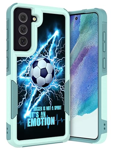 GlamCase Schutzhülle für Samsung Galaxy S21 FE 5G, Motiv: Fußball-Beleuchtung, bedruckt, strapazierfähig, zweilagiger Schutz, stoßfest, Designer-Schutzhülle/Cover für Samsung Galaxy S21 FE 5G, von GlamCase