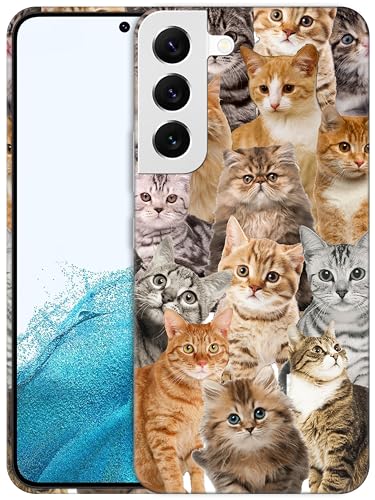GlamCase Schutzhülle für Samsung Galaxy S22 5G, Galaxy S22 5G, Katzen-Collage-Design, bedruckt, schlank und elegant, niedlich, Kunststoff, Hartschale, zum Aufstecken, Designer-Schutzhülle für Samsung GlamCase Schutzhülle für Samsung Galaxy S22 5G, Galaxy S22 5G, Katzen-Collage-Design, bedruckt, schlank und elegant, niedlich, Kunststoff, Hartschale, zum Aufstecken, Designer-Schutzhülle für Samsung von GlamCase