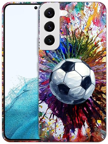 GlamCase Schutzhülle für Samsung Galaxy S22 5G, Samsung Galaxy S22 5G – Vintage-Fußball (Fußball), schlanke Passform, niedlich, Kunststoff, Hartschale, Designer-Schutzhülle für Samsung S22 5G, von GlamCase