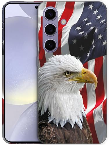 GlamCase Schutzhülle für Samsung Galaxy S24 Plus 5G, Samsung S24+, Motiv: Weißkopfseeadler, amerikanische Flagge, bedruckt, schlank, niedlich, Kunststoff, Hartschale, Designer-Schutzhülle für Galaxy GlamCase Schutzhülle für Samsung Galaxy S24 Plus 5G, Samsung S24+, Motiv: Weißkopfseeadler, amerikanische Flagge, bedruckt, schlank, niedlich, Kunststoff, Hartschale, Designer-Schutzhülle für Galaxy von GlamCase