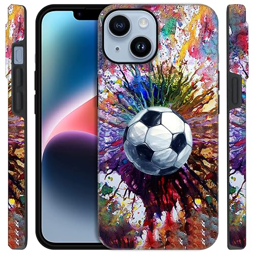 GlamCase Schutzhülle für iPhone 14, iPhone 14, Vintage-Stil, Fußballdruck, strapazierfähig, militärischer Schutz, stoßfest, robust, Schwarz GlamCase Schutzhülle für iPhone 14, iPhone 14, Vintage-Stil, Fußballdruck, strapazierfähig, militärischer Schutz, stoßfest, robust, Schwarz von GlamCase