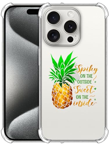 GlamCase Schutzhülle für iPhone 15 Pro Max, iPhone 15 Pro Max, transparente Hülle – süße Ananas-Zitate bedruckt, schlanke Passform, flexibel, transparent, stoßfest, Designer-Rückseitenhülle für iPhone GlamCase Schutzhülle für iPhone 15 Pro Max, iPhone 15 Pro Max, transparente Hülle – süße Ananas-Zitate bedruckt, schlanke Passform, flexibel, transparent, stoßfest, Designer-Rückseitenhülle für iPhone von GlamCase