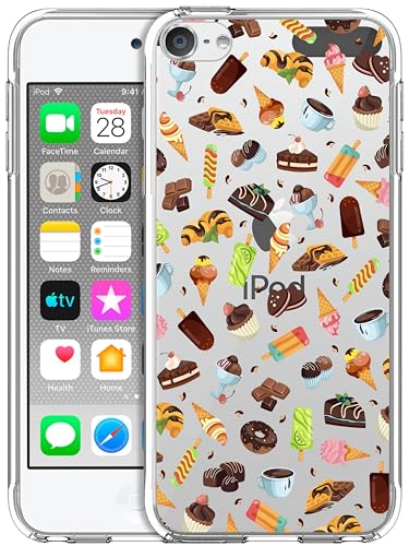 GlamCase Schutzhülle für iPod Touch 7. / 6. / 5. Generation, transparent, Motiv: Eiscreme und Kuchen, bedruckt, schmale Passform, flexibel, transparent, stoßfest, Designer-Schutzhülle für iPod Touch GlamCase Schutzhülle für iPod Touch 7. / 6. / 5. Generation, transparent, Motiv: Eiscreme und Kuchen, bedruckt, schmale Passform, flexibel, transparent, stoßfest, Designer-Schutzhülle für iPod Touch von GlamCase