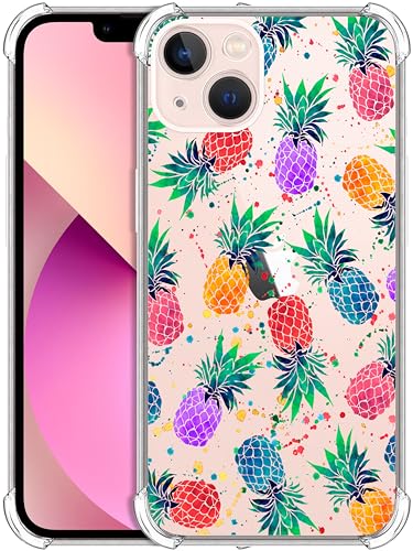 GlamCase Transparente Schutzhülle für iPhone 13 Mini, iPhone 13 Mini – Ananas-Aquarell-Design, bedruckt, schmale Passform, flexibel, stoßfest, transparent, nur für iPhone 13 Mini GlamCase Transparente Schutzhülle für iPhone 13 Mini, iPhone 13 Mini – Ananas-Aquarell-Design, bedruckt, schmale Passform, flexibel, stoßfest, transparent, nur für iPhone 13 Mini von GlamCase