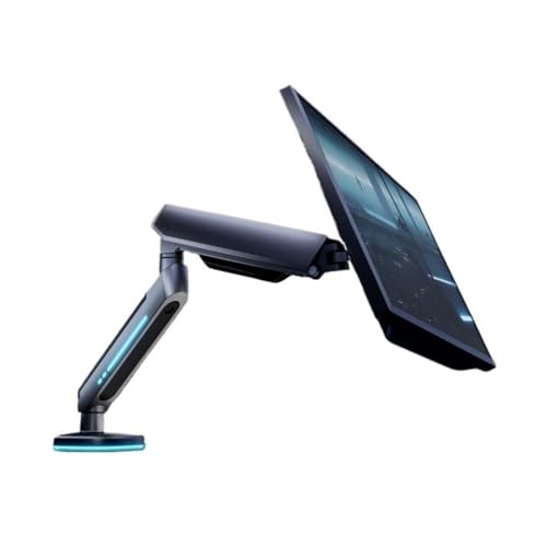 Monitorhalterung Schreibtisch, 27-Zoll-45-Zoll-Gaming-Monitor-Tischhalterung mit 20 RGB-Beleuchtungsmodi, einzelner Monitorarm, vollständig verstellbarer Monitorständer, passend for flache/gewölbte/ul Monitorhalterung Schreibtisch, 27-Zoll-45-Zoll-Gaming-Monitor-Tischhalterung mit 20 RGB-Beleuchtungsmodi, einzelner Monitorarm, vollständig verstellbarer Monitorständer, passend for flache/gewölbte/ul von Glamour Haven