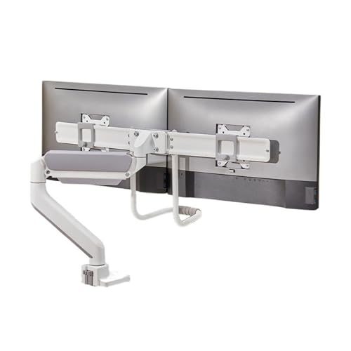 Monitorhalterung Schreibtisch, Dual-Monitor-Tischhalterung, Verstellbarer Gasfeder-Monitorarm for 2 Bildschirme bis zu 32 Zoll, 17,6 Pfund, verschiebbare VESA-Platten mit Klemme und Tüllenbasis, Stab Monitorhalterung Schreibtisch, Dual-Monitor-Tischhalterung, Verstellbarer Gasfeder-Monitorarm for 2 Bildschirme bis zu 32 Zoll, 17,6 Pfund, verschiebbare VESA-Platten mit Klemme und Tüllenbasis, Stab von Glamour Haven