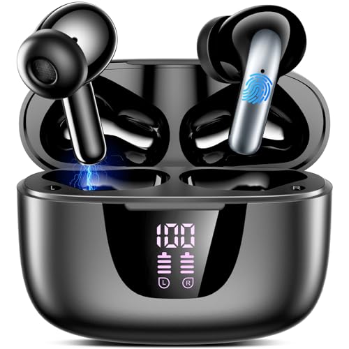 Glangeh Bluetooth Kopfhörer, In Ear Kopfhörer Kabellos Bluetooth 5.3 mit LED-Display, Touch-Steuerung, Tiefen Bässen, Surround-Kopfhörer Earpods mit Anrufgeräuschunterdrückung, 50 Stunden Spielzeit von Glangeh