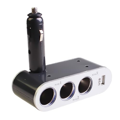 Glanhbnol Kfz-Zigarettensteckdose, 3-Loch-Auto, 60 W, Schnelllade-Splitter-Adapter für 12 V-24 V LKWs, SUVs, Boote Glanhbnol Kfz-Zigarettensteckdose, 3-Loch-Auto, 60 W, Schnelllade-Splitter-Adapter für 12 V-24 V LKWs, SUVs, Boote von Glanhbnol