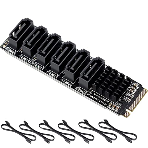 Glanhbnol M2 NVME M Zu 6 Ports PC Computer Erweiterung PCIE SATA3 0 Kabel 6 Gbit/s Erweiterung Konverter Adapter Karte ASM1166 Asm1166 Pcie von Glanhbnol