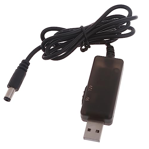Glanhbnol USB Zu DC5521-Stromkabel Mit Einstellbaren Spannungsreglern Für WLAN Router Lüfterlampen (5 V-9 V/12 V). Einstellbare Spannungsreglerleitung Mit LED Anzeige von Glanhbnol