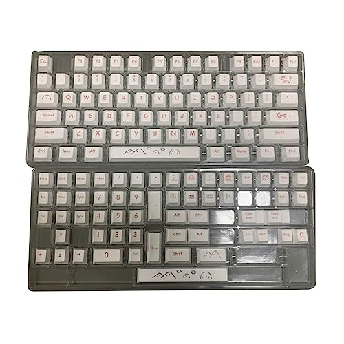 Tastenkappen Set Sublimation CherryProfile PBT Tastenkappen CherryOriginalhöhe Weiß Für Tastatur Tastenkappe 131 Tasten Weiße Tastenkappen Dicker PBT FarbstoffSublimation Lichtbeständig CherryProfile von Glanhbnol