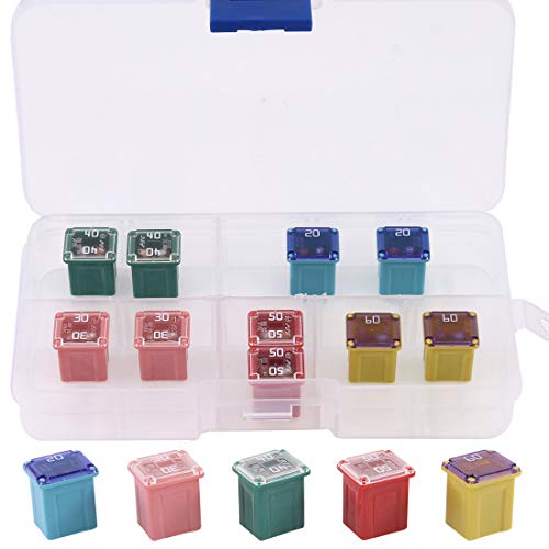 Glarks 10Pcs Automotive Low Profile Box Shaped Mini Fuse 20A 30A 40A 50A 60A Fuse Assortment Kit for Ford, Chevy/GM, Nissan, and Toyota Pickup Trucks, Cars and SUVs Glarks 10Pcs Automotive Low Profile Box Shaped Mini Fuse 20A 30A 40A 50A 60A Fuse Assortment Kit for Ford, Chevy/GM, Nissan, and Toyota Pickup Trucks, Cars and SUVs von Glarks