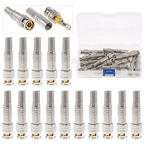 Glarks 15 Stück BNC-Koaxialstecker BNC-Buchse RG59 RG6 Koaxialanschluss Vergoldeter Anschraubadapter aus Messing für BNC/SDI Kabel CCTV-Überwachung Kamera, 10 Stück Koaxialkabelax Glarks 15 Stück BNC-Koaxialstecker BNC-Buchse RG59 RG6 Koaxialanschluss Vergoldeter Anschraubadapter aus Messing für BNC/SDI Kabel CCTV-Überwachung Kamera, 10 Stück Koaxialkabelax von Glarks