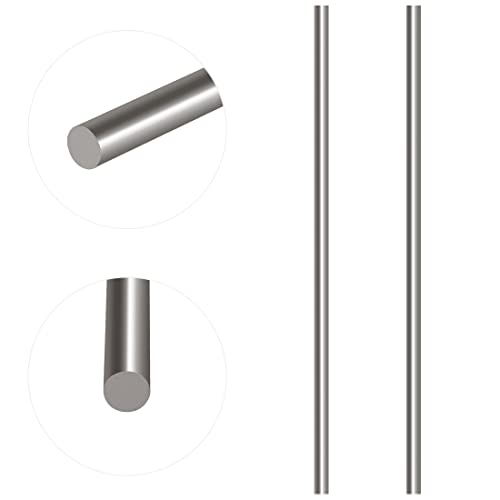 Glarks 2 Stück 5 mm x 356 mm Edelstahl gerade solide Metall runde Stange Drehstange für DIY RC Modellauto, RC Hubschrauber Flugzeug, Modellschiff (5 x 356 mm) von Glarks