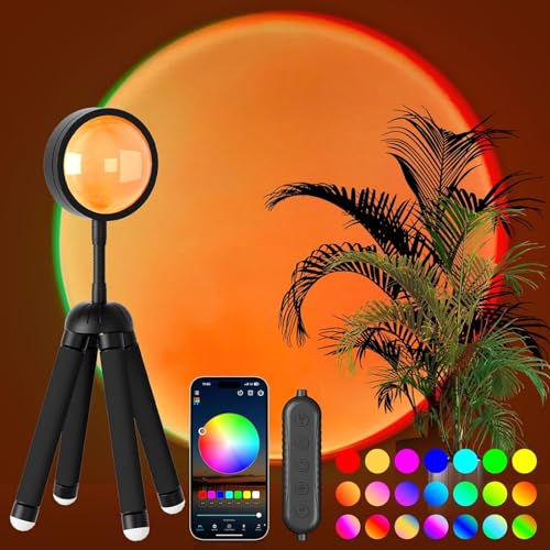 GlasFlength Sunset Lamp USB-Anschluss Sonnenlicht LED Projektor Selfies und Wohnraumdekoration von GlasFlength